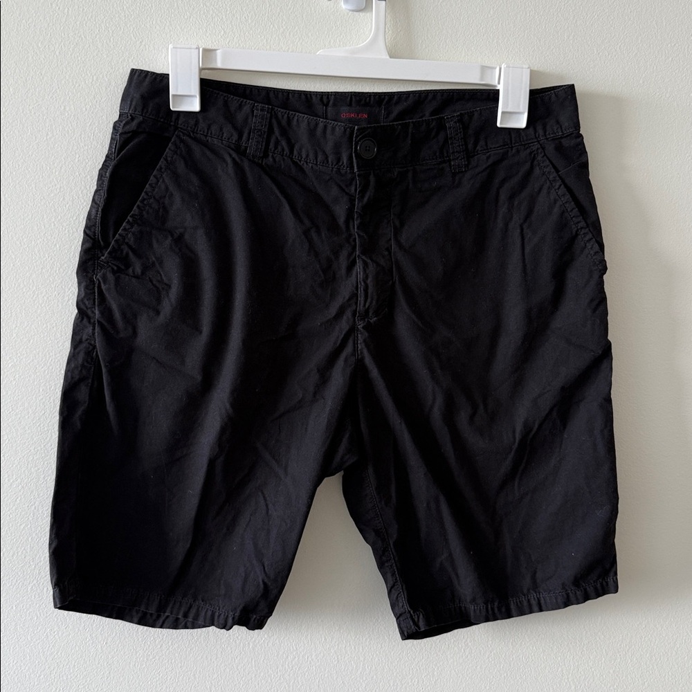 OSKLEN Classic Black Men's Flat Front Shorts Waist 32 100% Cotton